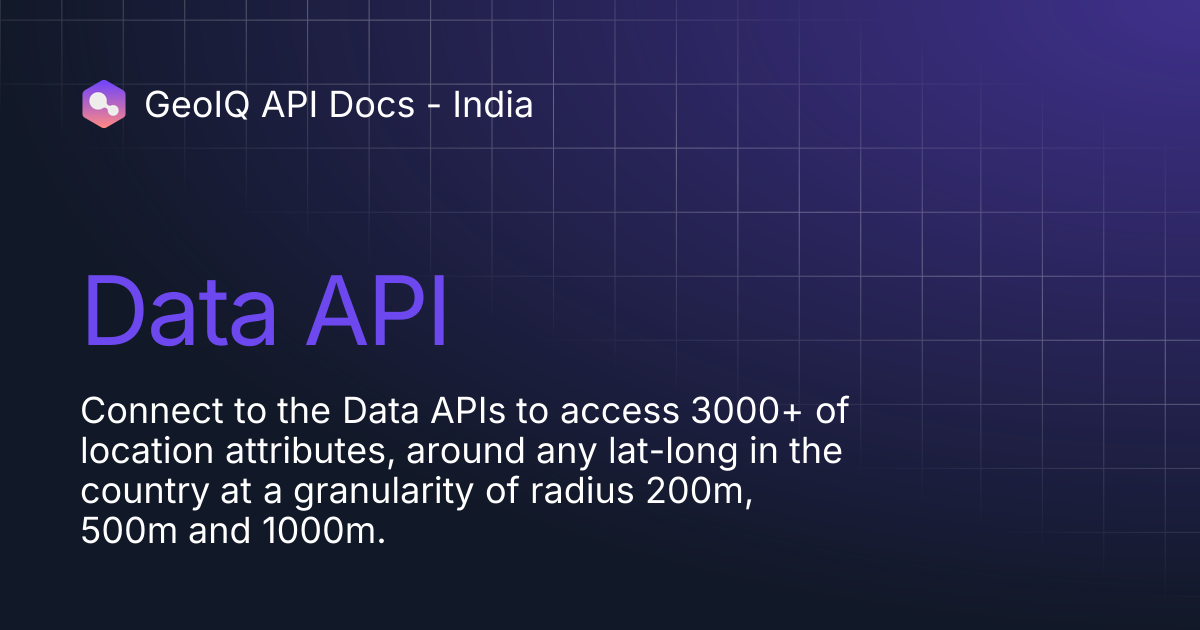 Data API | GeoIQ API Docs - India